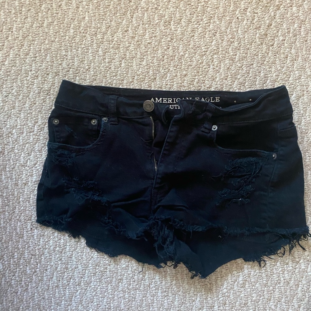 Black jean shorts
